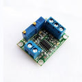 0 to 10V 0-5V To 4-20mA Converter Module Voltage To Current Module - a green circuit board with two blue screw terminal blocks and two adjustable potentiometers.
