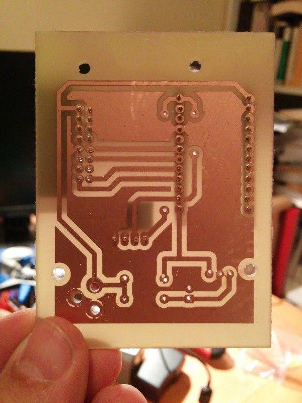 03214219864 Single Sided PCB Manufacturing PCB Prototyping Service - copper-clad circuit board with etched traces and drilled holes.
