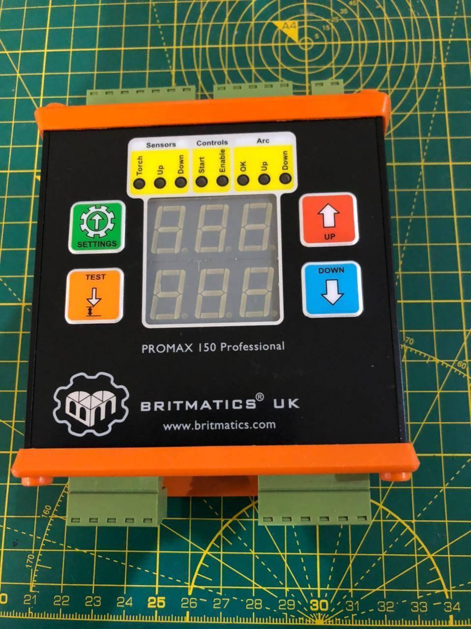 03334855597 Promax 150 Thc Universal Torch Height Controller For Plasma Cutter Better Then Proma - Professional torch height controller in a black and orange casing with a dual-line digital display, control buttons, and LED status indicators.