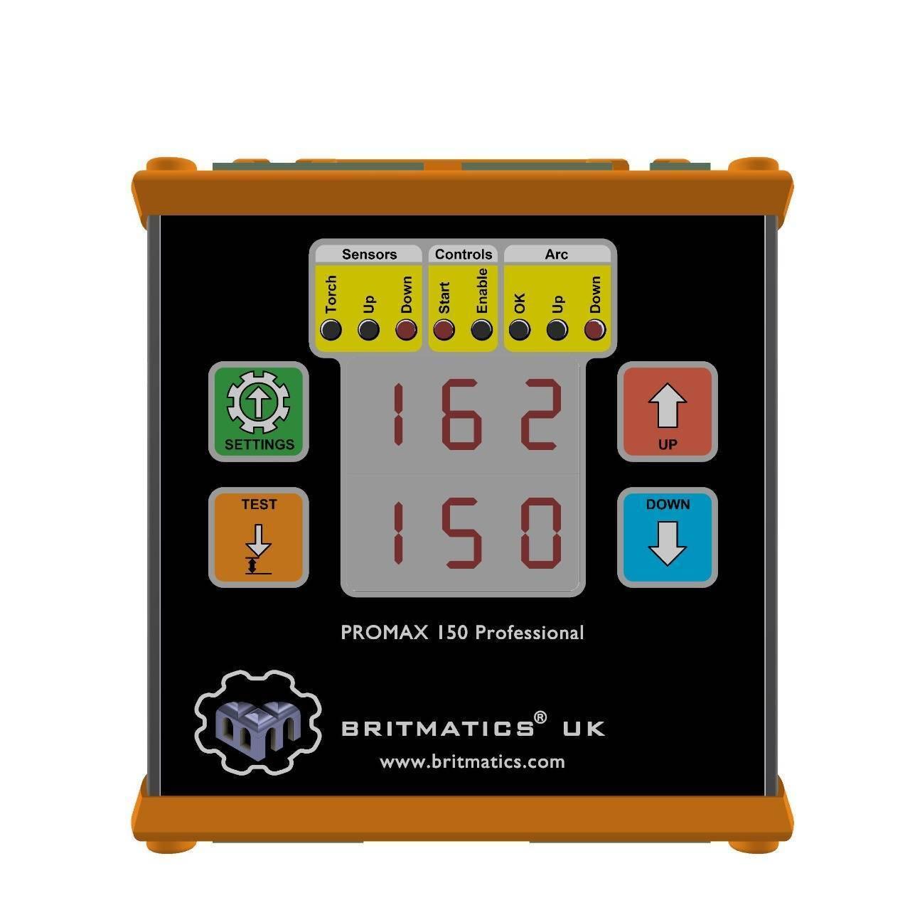 03334855597 Promax 150 Thc Universal Torch Height Controller For Plasma Cutter Better Then Proma - with an orange frame, a digital display showing 162 and 150, and various control buttons and indicators.
