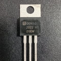 06N10 100V N-Channel Power MOSFET (TO-220) Used - a black TO-220 electronic component with three metal pins and a mounting hole, shown in a top-down close-up view.