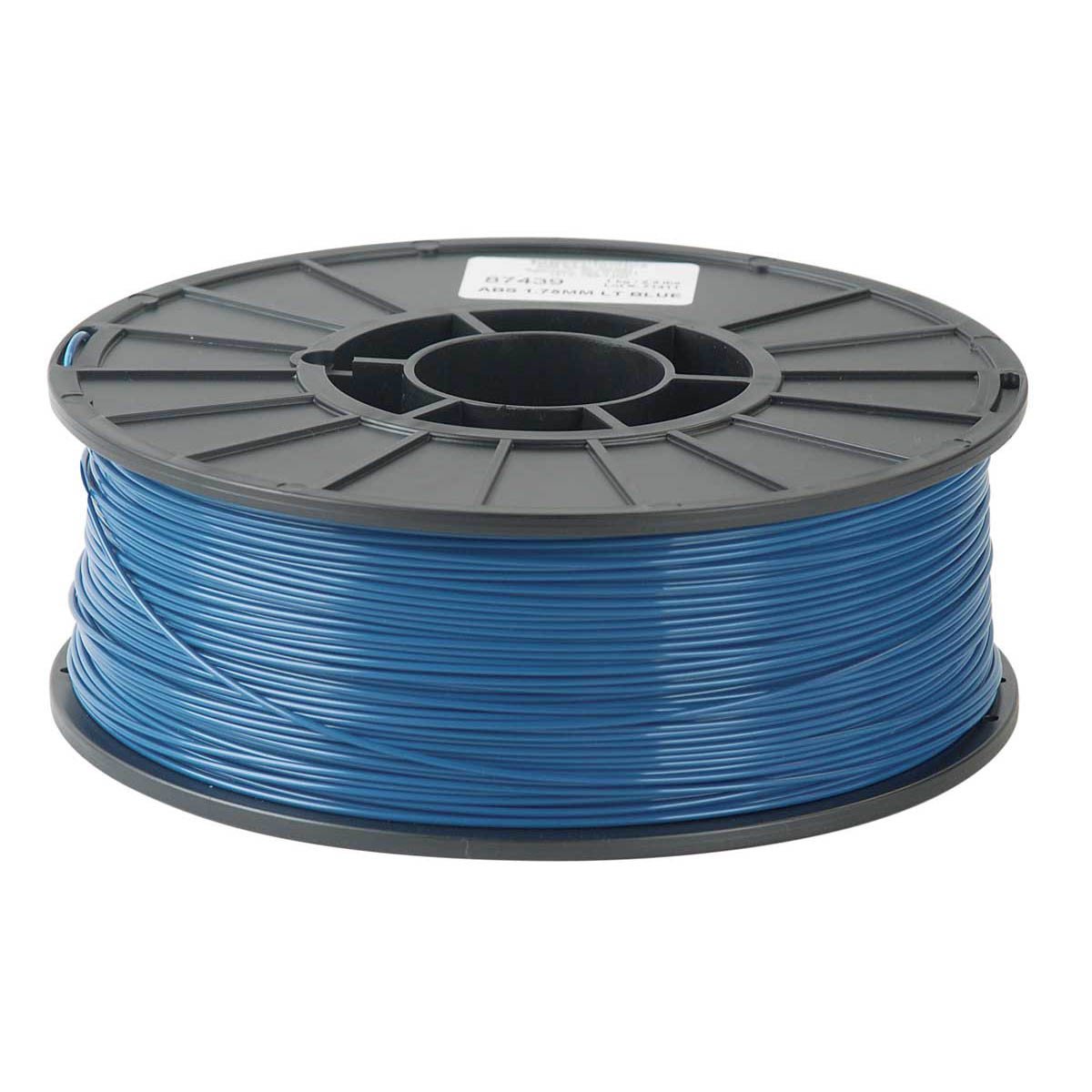 1/2kg 500 Gram 1.75mm ABS 3d Printer Filament Spool Filament - a blue 3D printer filament coil wound onto a black plastic spool.