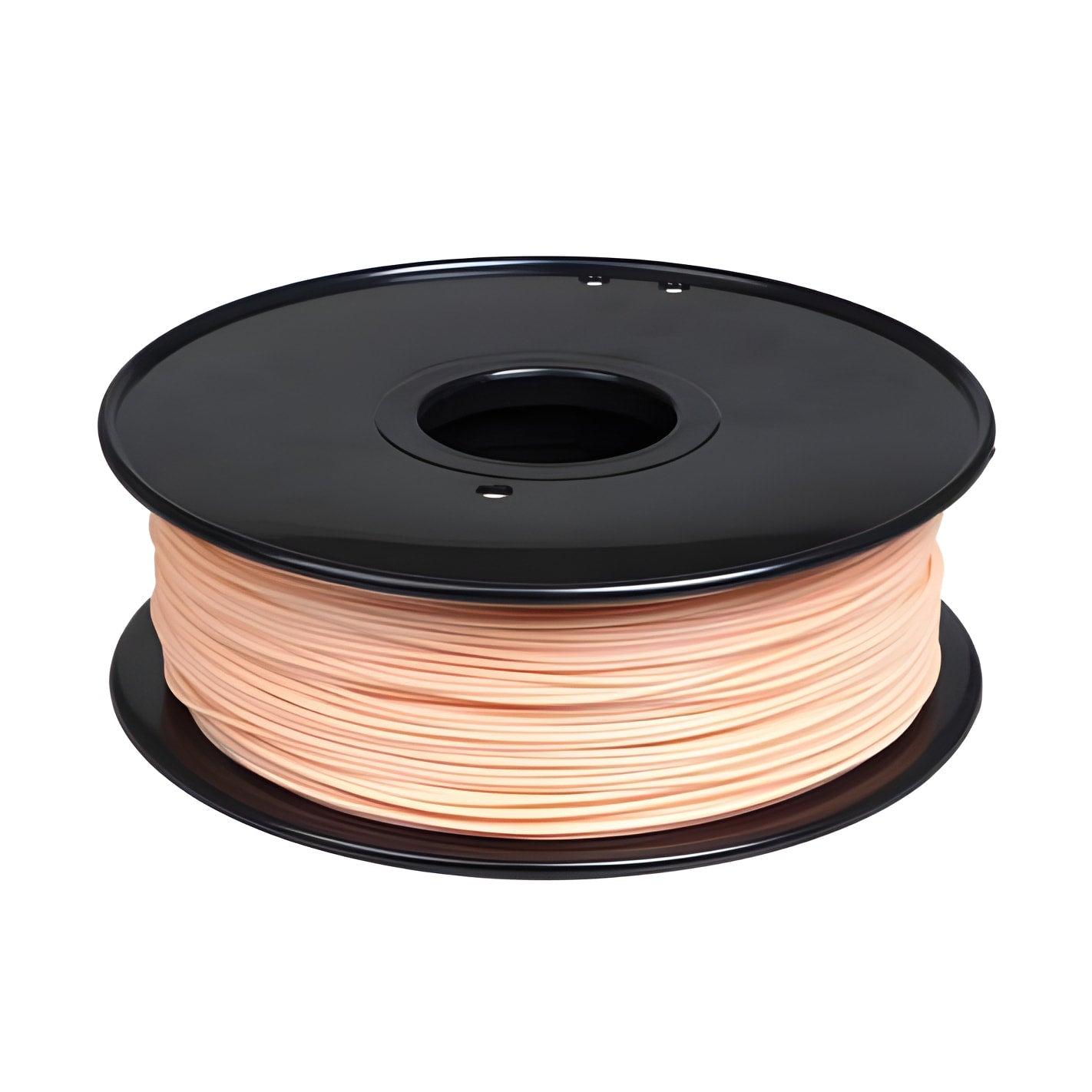 1/2kg 500 Gram 1.75mm ABS 3d Printer Filament Spool Filament - with a continuous coil of light peach-colored 3D printing filament.