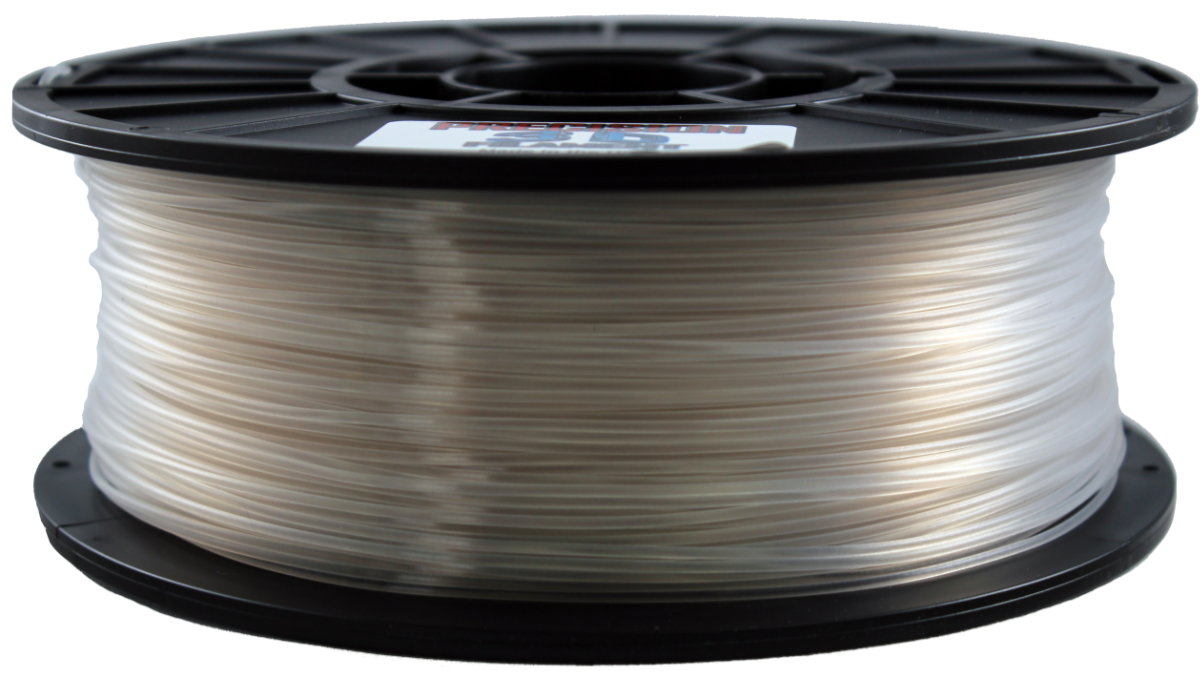 1/2kg 500 Gram 1.75mm ABS 3d Printer Filament Spool Filament - a clear, translucent filament wound onto a black plastic spool with a white label.