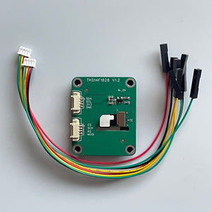 1.4-inch IPS Full-view LCD Screen ESP32 IOT Smartwatch 240x240 Square Capacitive Touchscreen - green circuit board with two white connectors, ribbon cables, and black jumper wire headers.