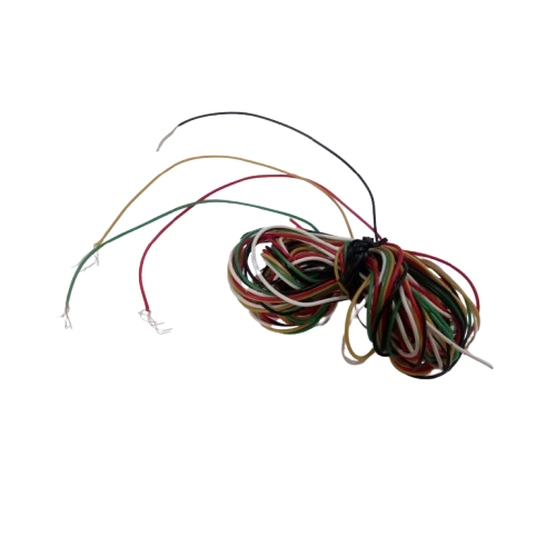 1.5 Meter 4pcs flexible Jumper Wires 4 Core Cable - shown as a coiled bundle of multi-coloured wires with four individual strands extending from the tie.