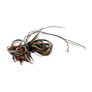 1.5 Meter 4pcs flexible Jumper Wires 4 Core Cable - shown as a coiled bundle of multi-coloured wires with two small LEDs attached to the ends.