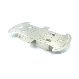 1.5mm Metal Smart Car Chassis Aluminium Alloy 4wd Robot Lightweight Frame - a silver, rectangular metal robot chassis with mounting holes and slots.