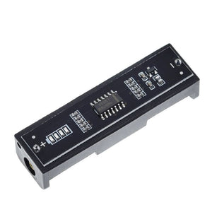 1.5V Battery Tester For AA AAA High Precision Capacity Battery Detector With 4 Indicator Lights - a black rectangular battery holder featuring an LM324 chip, four LED indicator lights, and a battery contact terminal.