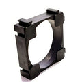 1 Cell Holders 32700 LiFeo4 Lithium Battery single side - a black, square-shaped plastic spacer with a circular center cutout for mounting a single battery cell.