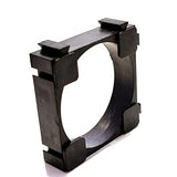 1 Cell Holders 32700 LiFeo4 Lithium Battery single side - a black, square-shaped plastic spacer with a circular center cutout for mounting a single battery cell.