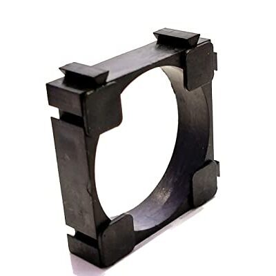 1 Cell Holders 32700 LiFeo4 Lithium Battery single side - a black, square-shaped plastic spacer with a circular center cutout for mounting a single battery cell.