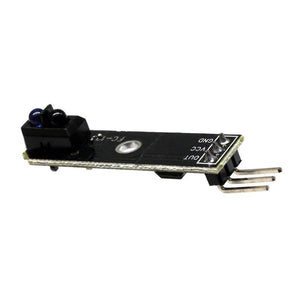 1 Channel Infrared Tracking Sensor Fc 123 Black And White Line Detection Sensor For Smart Car Tracing - PCB module featuring an infrared transmitter and receiver pair, three output pins, and a mounting hole.