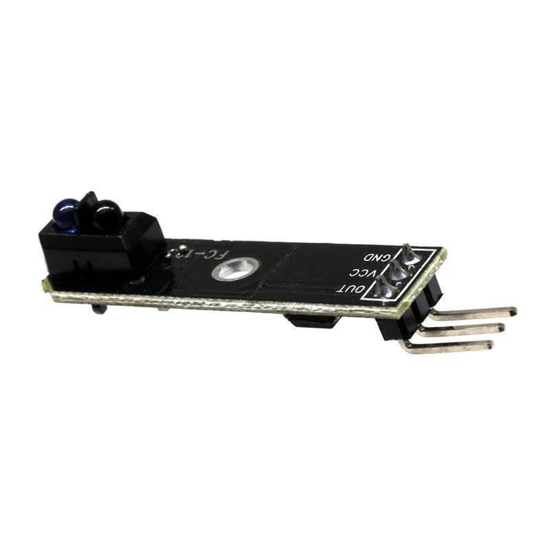1 Channel Infrared Tracking Sensor Fc 123 Black And White Line Detection Sensor For Smart Car Tracing - PCB module featuring an infrared transmitter and receiver pair, three output pins, and a mounting hole.