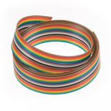 1 feet 20 Wires Rainbow Color Flat Ribbon Cable - multiple parallel multicolored wires.