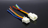 1 Kit 6 Pin Way Electrical Wire Connector Plug Set auto connectors with cable - two white plastic 6-pin male and female connectors with attached multi-coloured electrical wires.