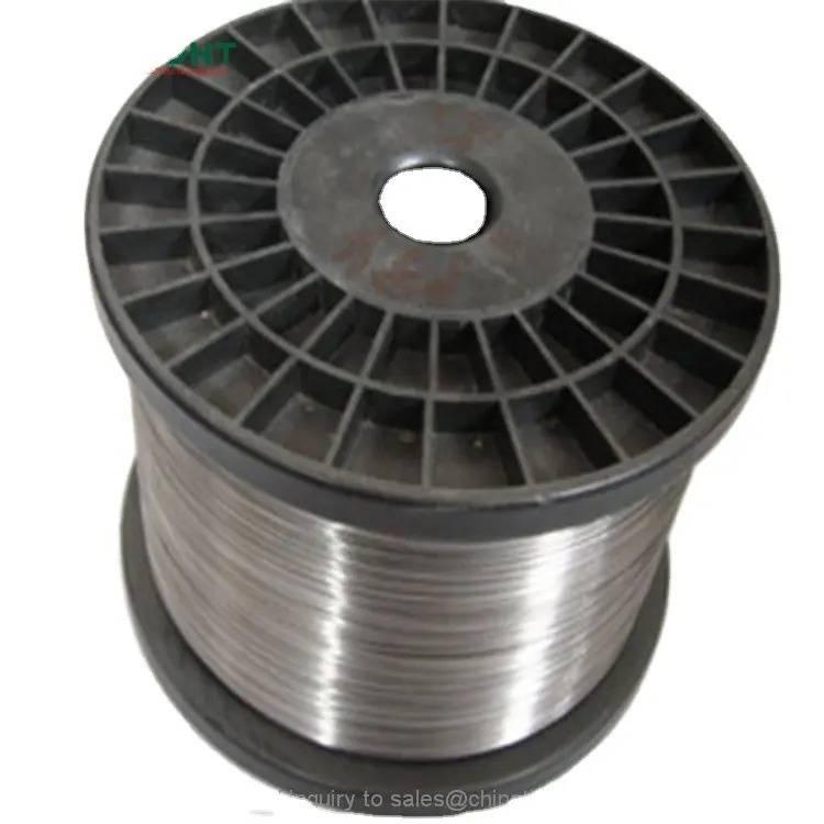 1 Meter 0.2337mm 34 Swg Nichrome Wire Resistance Nickel Chrome Heating Wire 35.5 Ohm/meter - shown as a long, thin metallic wire coiled around a large, black, circular plastic spool.