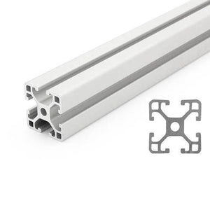 1 Meter 4040 Aluminium Profile Aluminium Extrusion For CNC And 3d Printer Color Black/silver - a silver-coloured metal extrusion with a square cross-section featuring four T-slots and a central circular hole.