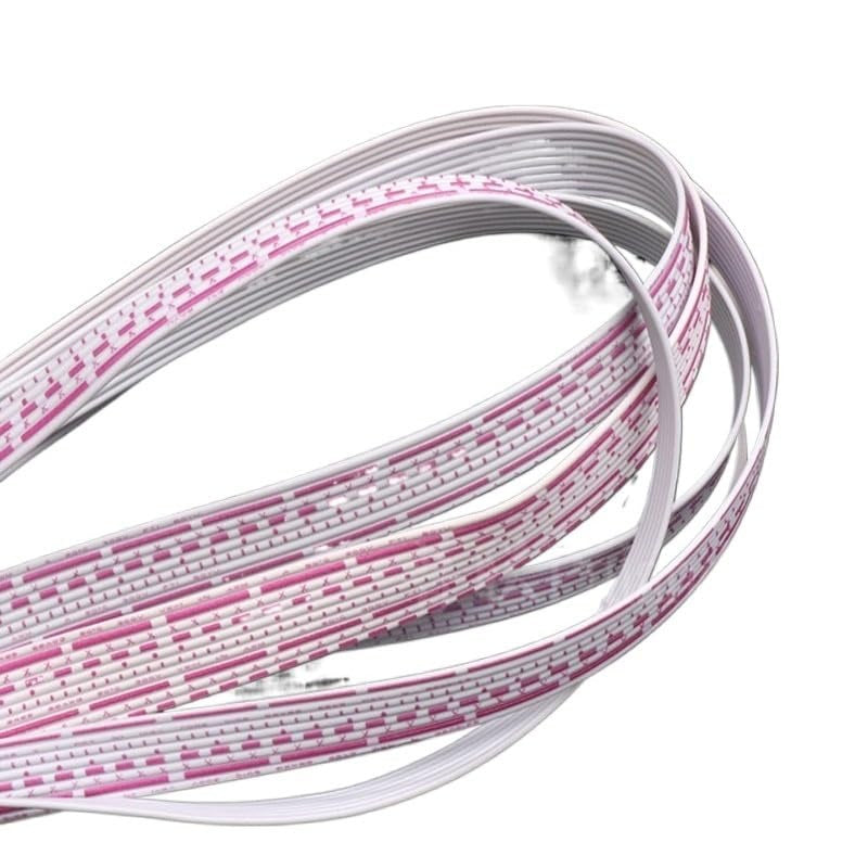 1 Meter 5 Wire UL2468 Flat Ribbon Cable Wire Cable Board Stranded - shown as a coiled length of white ribbon cable with pink striped markings.
