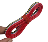 1 Meter 5 Wires rainbow cable - shown as a coiled bundle of red, white, blue, yellow, and black wires held together by a red rubber band.