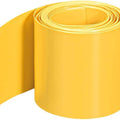 1 meter 50mm PVC Heat Shrinkable Tube 18650 Heat Shrink Wrapping - shown as a bright yellow, flat, cylindrical roll of plastic tubing.