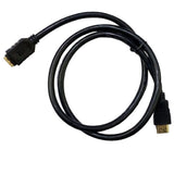 1 meter High Speed HDMI male to HDMI female Cable - a black coiled cable with a male connector on one end and a female connector on the other.