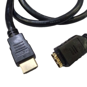 1 meter High Speed HDMI male to HDMI female Cable - a black cable with a gold-plated HDMI male connector on one end and a female port on the other.