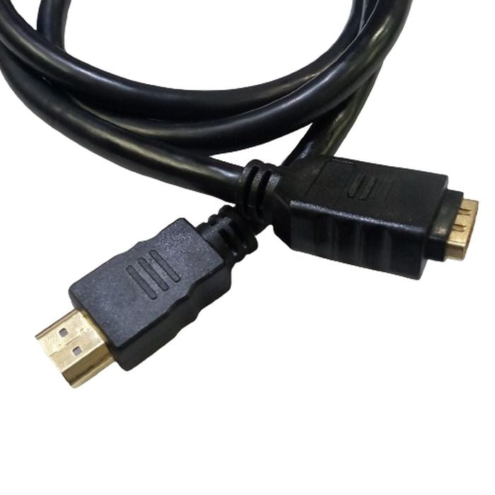 1 meter High Speed HDMI male to HDMI female Cable - a black cable with one male HDMI connector and one female HDMI connector.