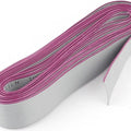 1 Meter IDC Silver Flat Ribbon Cable For 2.54mm Connectors 16 Core Ribbon Cable Flat Cable - coiled length of grey and purple multi-core flat ribbon cable on a white background.