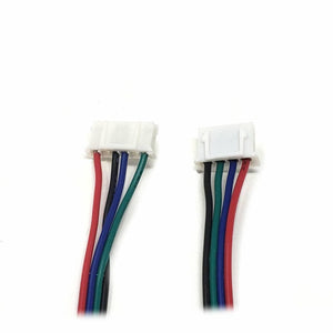 1 Meter NEMA 17 Stepper Motor Wire Cable Reprap Stepping Driver Wiring Dupont 4pin 6pin Wire - two white 4-pin connectors with red, black, blue, and green wires attached.