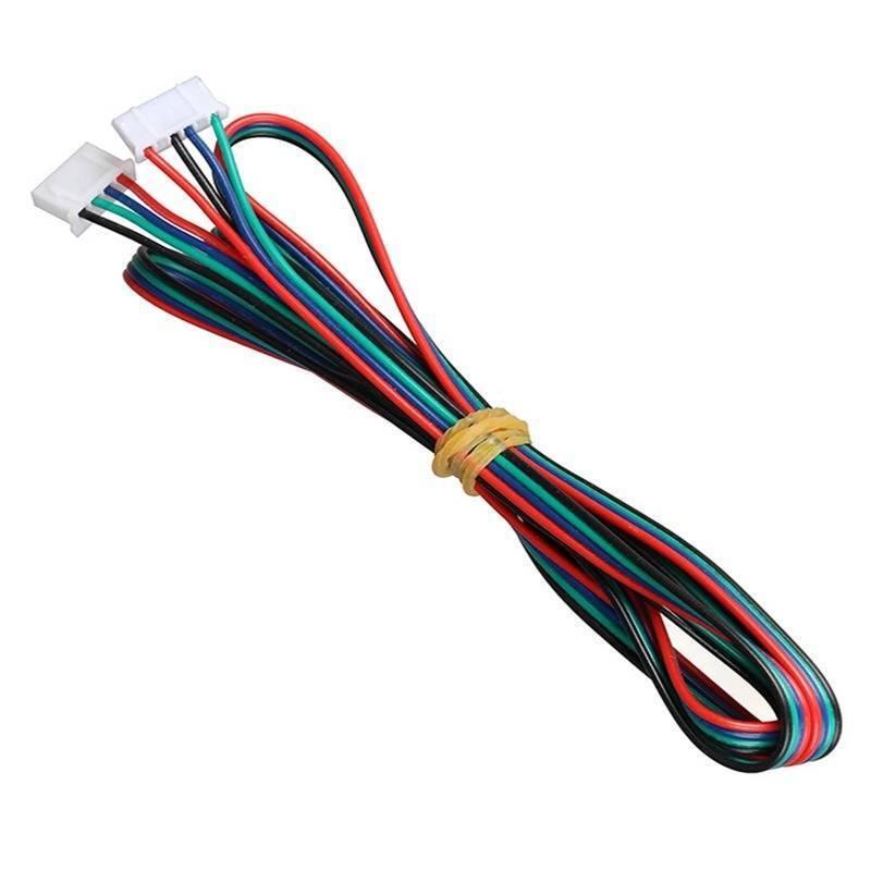 1 Meter NEMA 17 Stepper Motor Wire Cable Reprap Stepping Driver Wiring Dupont 4pin 6pin Wire - bundle of multi-coloured wires with a 4-pin white connector on one end and a 6-pin connector on the other.