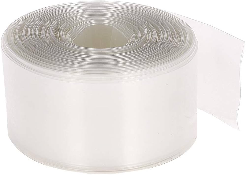 1 Meter PVC Heat Shrink Wrap For 4x18650 Battery Pack - shown as a roll of clear, flat-folded PVC heat shrink tubing.