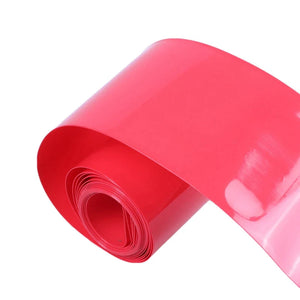 1 Meter PVC Heat Shrink Wrap For 4x18650 Battery Pack - shown as a single roll of bright red, smooth, flat PVC heat shrink tubing.