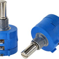 1 Piece 20k Ohm Multiturn Potentiometer Pot 3590S-2-203 - shown as two blue cylindrical components with metal shafts and three terminal pins.