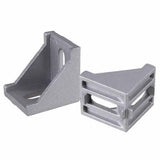 1 Piece 4040 Corner Fitting Angle Aluminum l Type Connector Bracket For Aluminum Profile - two silver-colored metal L-shaped brackets with slotted mounting holes.