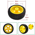 1 Piece Tt Motor Rubber Tires Dia 68mm Width 26mm Geared Tyre For DIY Rc Cars Wheels Model Robot Tire Plastic Wheel Rim Hub - with a black rubber tread, including dimension labels showing 69mm, 46mm, and 26mm measurements.