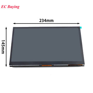 10.1" 10.1 Inch HDMI LCD Display Module Capacitive Touch Screen 1024x600 IPS HD Full Viewing Angle With Raspberry Pi B 3b+/4b - a black rectangular capacitive touch screen with dimension labels indicating 234mm width and 145mm height.
