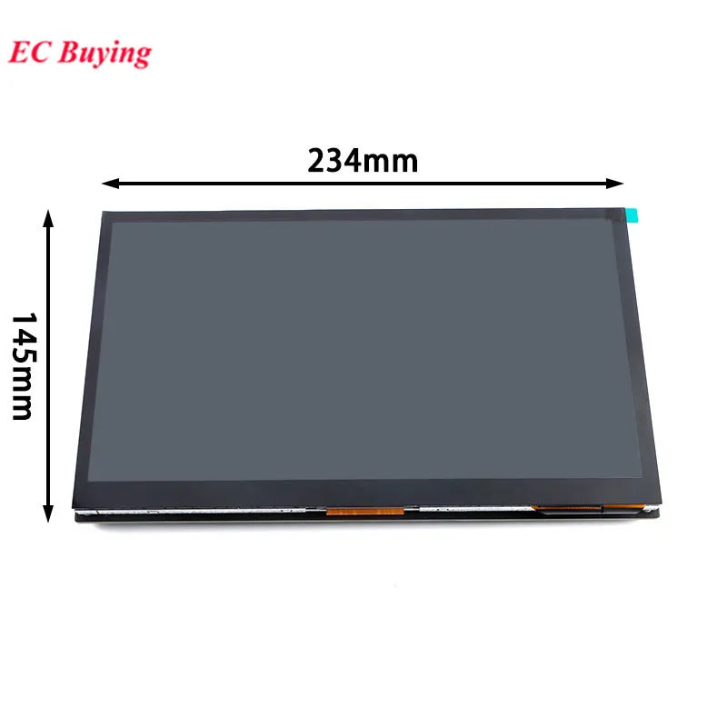 10.1" 10.1 Inch HDMI LCD Display Module Capacitive Touch Screen 1024x600 IPS HD Full Viewing Angle With Raspberry Pi B 3b+/4b - a black rectangular capacitive touch screen with dimension labels indicating 234mm width and 145mm height.