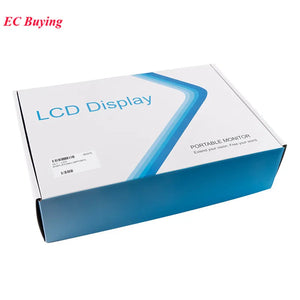 10.1" 10.1 Inch HDMI LCD Display Module Capacitive Touch Screen 1024x600 IPS HD Full Viewing Angle With Raspberry Pi B 3b+/4b - a white rectangular cardboard box with blue graphic accents and a product label on the front.