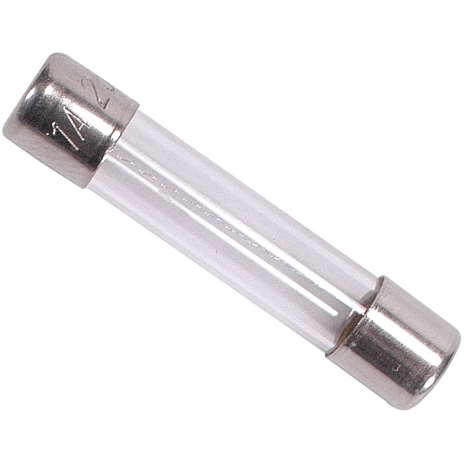 10 Amp 6x30mm 250VAC Glass Fuse - shown as a clear cylindrical glass tube with metal end caps and visible internal wire filament.