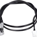 10 Inch Length 10k NTC Thermistor Temperature Sensor Surface Mount For Inverter - a black cable with a metal ring terminal and a white connector.