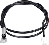 10 Inch Length 10k NTC Thermistor Temperature Sensor Surface Mount For Inverter - a black cable with a metal ring terminal and a white connector.