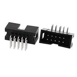 10 Pin 2.54mm Frc Male Right Angle Connector Ide Connector - two black plastic 10-pin connectors with right-angle metal pins.