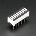 10 Segment LED Light Display Module Bar Graph Ultra Bright Red Yellow Green Colors Multi-color - with ten rectangular white segments on top and two rows of metal pins underneath.