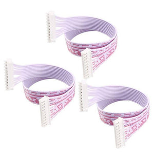 10 Wires 2.54mm Pitch Female To Female JST Xh Connector Cable Wire 6 Inch - three white ribbon cables with white plastic connectors on each end.