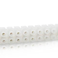 100 Amp 12 Way Wire Terminal PVC Connector Strip - a white, rectangular plastic electrical block featuring two parallel rows of twelve metal screw terminals.