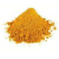 100 Gram Ferric Chloride For PCB Etching Fecl3 - shown as a loose, golden-yellow powder piled into a mound against a plain white background.