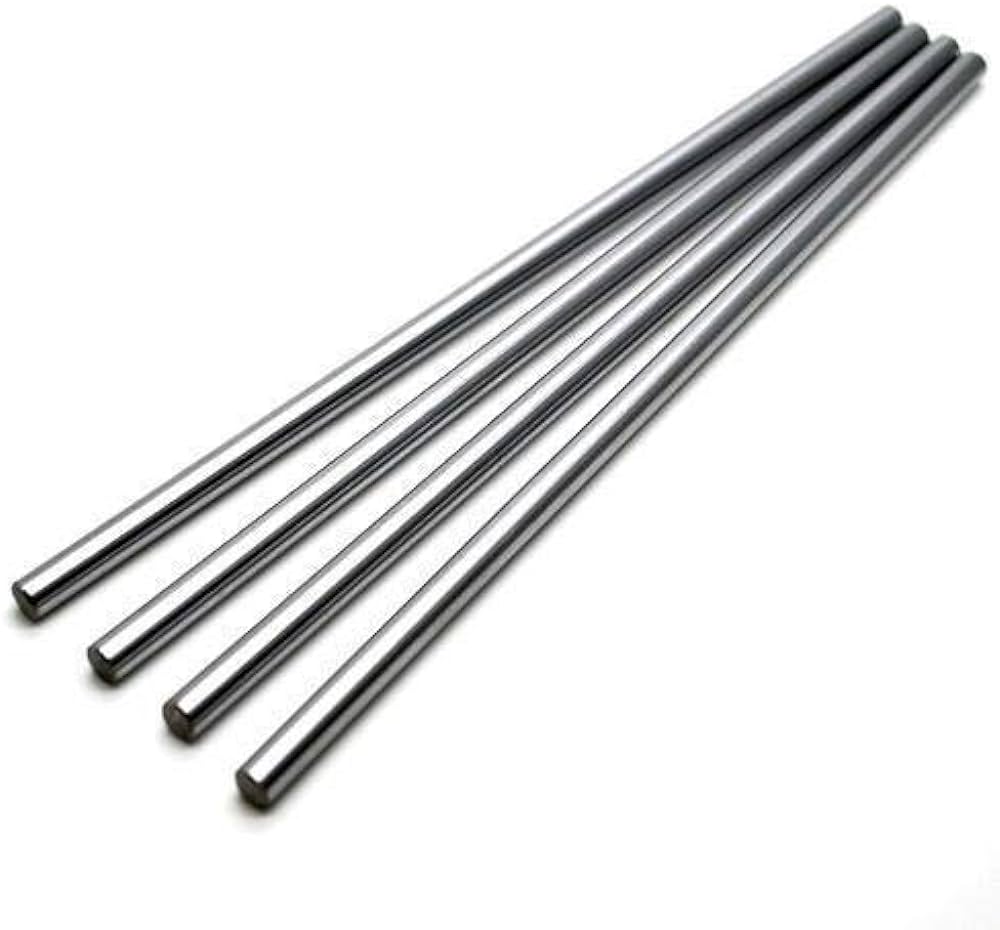 1000mm x 8mm T8 Linear Rod Series Smooth Rod - four long, straight, silver-coloured metal cylindrical rods arranged diagonally.