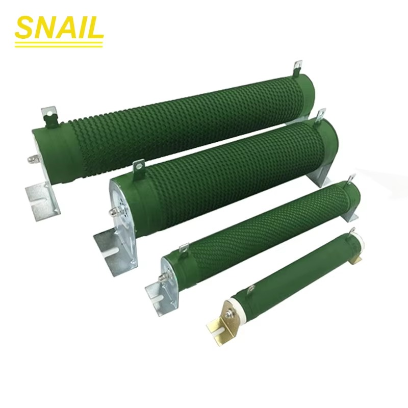 1000W 50 Ohm Breaking Resistor - shown as four green, cylindrical wire-wound resistors of varying sizes with metal mounting brackets on each end.