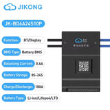 100A 8S to 24S 0.6A JIKONG JK-BD6A24S10P Smart Active Balance BMS - a black rectangular module with a QR code, P- and B- ports, and a terminal strip labeled B- through B24.